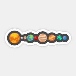 Solar System Retro Sticker